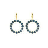 La Vie Parisienne-Round Crystal Ring Hooks-Earrings-14k Gold Plated, Midnight Crystal-Blue Ruby Jewellery-Vancouver Canada