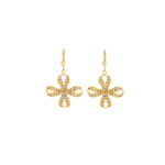 La Vie Parisienne-Four Petal Ribbon Crystal Hooks-Earrings-Blue Ruby Jewellery-Vancouver Canada
