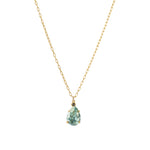 Teardrop Crystal Necklace 14k Gold Plated, Fountain Crystal