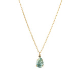 Teardrop Crystal Necklace 14k Gold Plated, Fountain Crystal