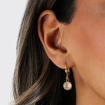 Round Crystal Hooks | 8mm 14k Gold Plated, Linen Crystal