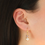 La Vie Parisienne-Graduated Round Crystal & Pearl Hooks-Earrings-Blue Ruby Jewellery-Vancouver Canada
