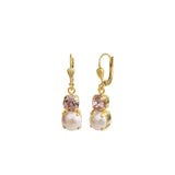 La Vie Parisienne-Graduated Round Crystal & Pearl Hooks-Earrings-Blue Ruby Jewellery-Vancouver Canada