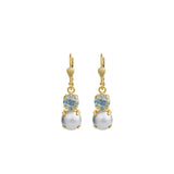 La Vie Parisienne-Graduated Round Crystal & Pearl Hooks-Earrings-14k Gold Plated, Silverlight Crystal, Pearls-Blue Ruby Jewellery-Vancouver Canada
