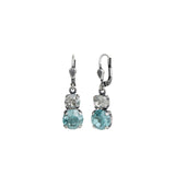 La Vie Parisienne-Graduated Round Crystal Hooks-Earrings-Blue Ruby Jewellery-Vancouver Canada