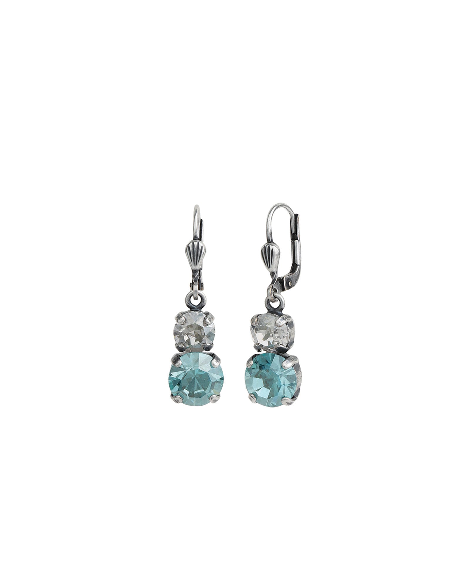 La Vie Parisienne-Graduated Round Crystal Hooks-Earrings-Blue Ruby Jewellery-Vancouver Canada