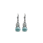 La Vie Parisienne-Graduated Round Crystal Hooks-Earrings-Silver Plated, Fountain Crystal-Blue Ruby Jewellery-Vancouver Canada
