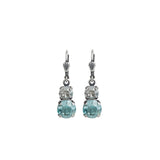 La Vie Parisienne-Graduated Round Crystal Hooks-Earrings-Silver Plated, Fountain Crystal-Blue Ruby Jewellery-Vancouver Canada