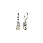 Graduated Round Crystal Hooks Silver Plated, Shade Crystal