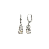 Graduated Round Crystal Hooks Silver Plated, Shade Crystal
