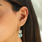 La Vie Parisienne-Two Round Crystal Hooks-Earrings-Blue Ruby Jewellery-Vancouver Canada