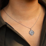 La Vie Parisienne-Round Filigree Flower Necklace-Necklaces-Blue Ruby Jewellery-Vancouver Canada