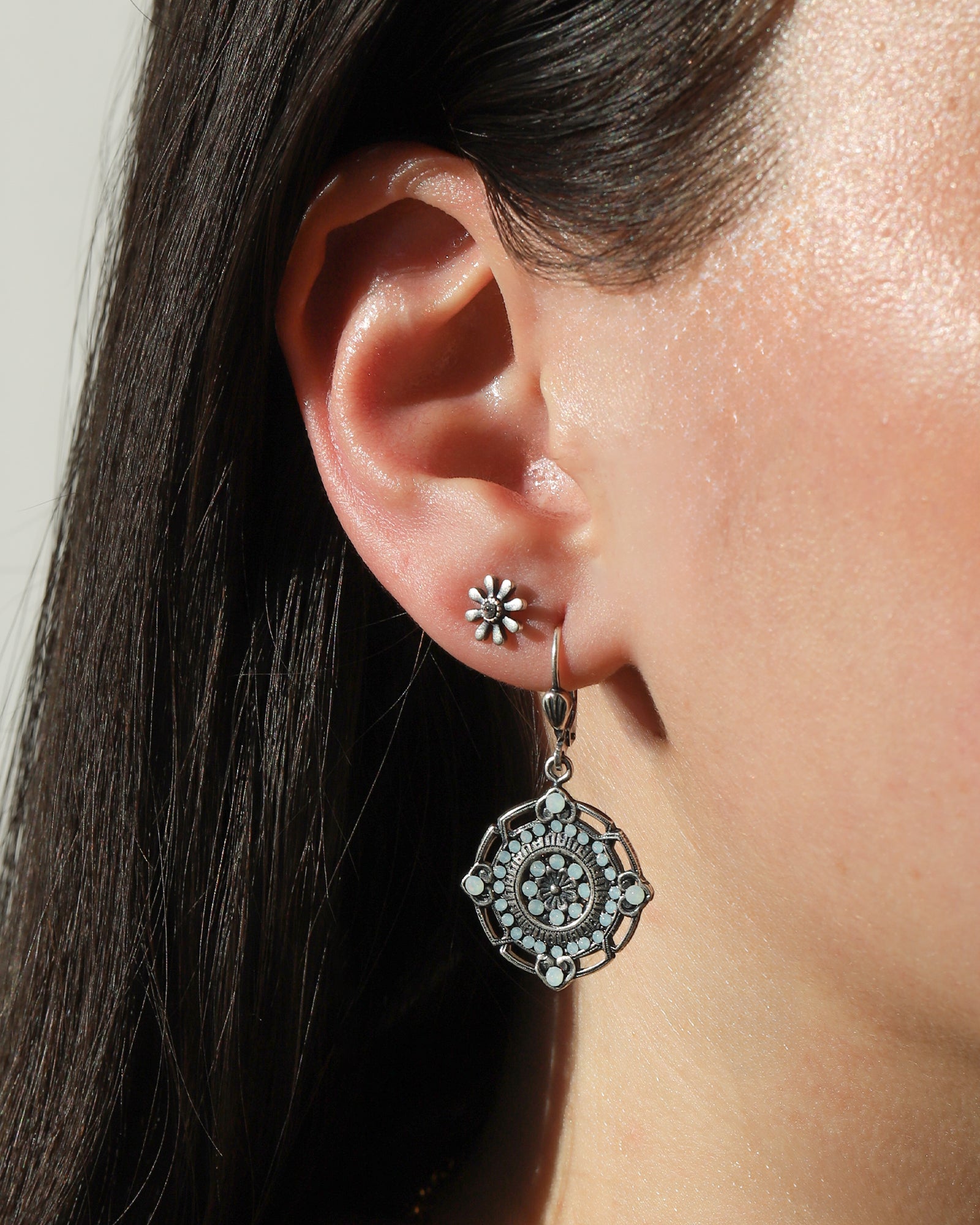 La Vie Parisienne-Daisy Crystal Centre Studs-Earrings-Blue Ruby Jewellery-Vancouver Canada