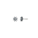 La Vie Parisienne-Daisy Crystal Centre Studs-Earrings-Silver Plated, White Crystal-Blue Ruby Jewellery-Vancouver Canada