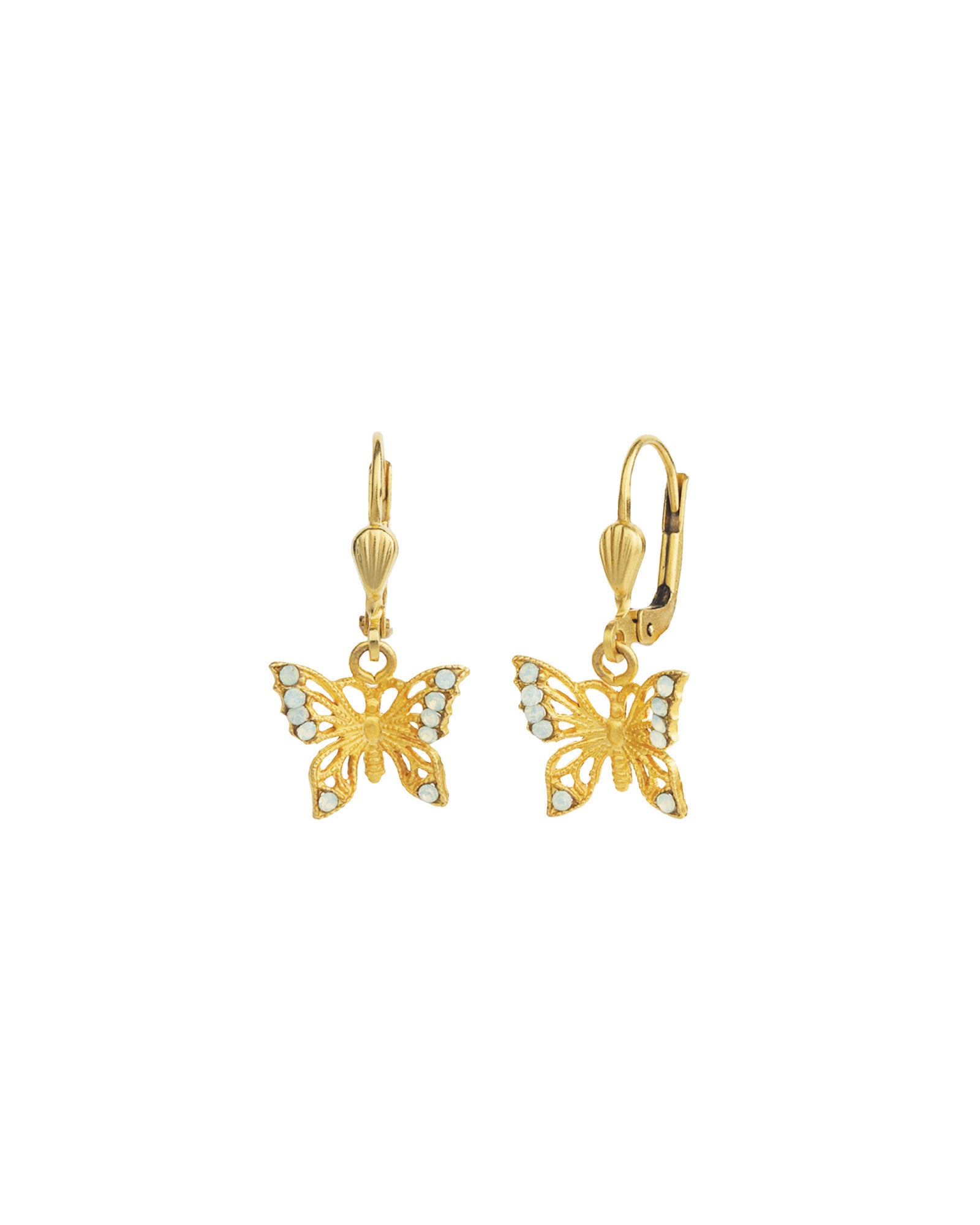 La Vie Parisienne-Filigree Butterfly Hooks-Earrings-Blue Ruby Jewellery-Vancouver Canada