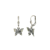 Filigree Butterfly Hooks Silver Plated, Pacific Opal Crystal