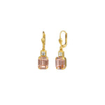 La Vie Parisienne-Rectangle Crystal Hooks-Earrings-Blue Ruby Jewellery-Vancouver Canada