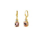 La Vie Parisienne-Rectangle Crystal Hooks-Earrings-Blue Ruby Jewellery-Vancouver Canada
