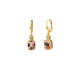 La Vie Parisienne-Rectangle Crystal Hooks-Earrings-Blue Ruby Jewellery-Vancouver Canada