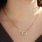 La Vie Parisienne-Carabiner Crystal Necklace-Necklaces-Blue Ruby Jewellery-Vancouver Canada