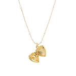 La Vie Parisienne-Heart Pendant Pearl Chain Necklace-Necklaces-Blue Ruby Jewellery-Vancouver Canada