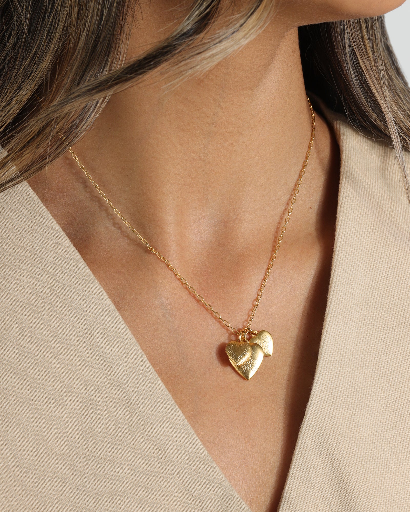 La Vie Parisienne-Three Heart Locket Necklace-Necklaces-Blue Ruby Jewellery-Vancouver Canada