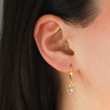 La Vie Parisienne-Six Petal Crystal Hooks-Earrings-Blue Ruby Jewellery-Vancouver Canada