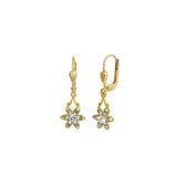 La Vie Parisienne-Six Petal Crystal Hooks-Earrings-Blue Ruby Jewellery-Vancouver Canada