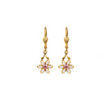 La Vie Parisienne-Flower Six Petal Crystal Hooks-Earrings-Blue Ruby Jewellery-Vancouver Canada