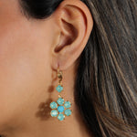 La Vie Parisienne-Large Flower Crystal Hooks-Earrings-Blue Ruby Jewellery-Vancouver Canada