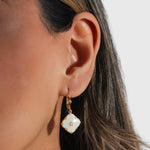 La Vie Parisienne-Clover Enamel Crystal Hooks-Earrings-Blue Ruby Jewellery-Vancouver Canada