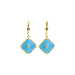 Clover Enamel Crystal Hooks Antique 14k Gold Plated, Enamel,  Pacific Opal Crystal