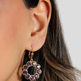 La Vie Parisienne-Open Circle Crystal Ring Hooks-Earrings-Blue Ruby Jewellery-Vancouver Canada