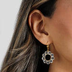 La Vie Parisienne-Open Circle Crystal Ring Hooks-Earrings-Blue Ruby Jewellery-Vancouver Canada