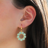 La Vie Parisienne-Open Circle Crystal Ring Hooks-Earrings-Blue Ruby Jewellery-Vancouver Canada