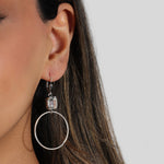 La Vie Parisienne-Rectangle Crystal Ring Hooks-Earrings-Blue Ruby Jewellery-Vancouver Canada