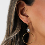 La Vie Parisienne-Rectangle Crystal Ring Hooks-Earrings-Blue Ruby Jewellery-Vancouver Canada