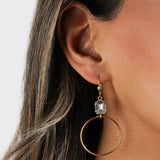 La Vie Parisienne-Rectangle Crystal Ring Hooks-Earrings-Blue Ruby Jewellery-Vancouver Canada