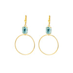 Rectangle Crystal Ring Hooks Antique 14k Gold Plated,  Fountain Crystal