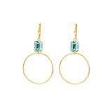 Rectangle Crystal Ring Hooks Antique 14k Gold Plated,  Fountain Crystal
