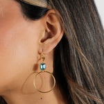 La Vie Parisienne-Rectangle Crystal Ring Hooks-Earrings-Blue Ruby Jewellery-Vancouver Canada