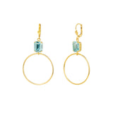 Rectangle Crystal Ring Hooks Antique 14k Gold Plated,  Fountain Crystal