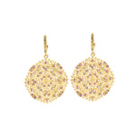 La Vie Parisienne-Round Clover Filigree Hooks-Earrings-Blue Ruby Jewellery-Vancouver Canada
