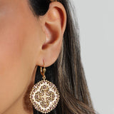 La Vie Parisienne-Round Clover Filigree Hooks-Earrings-Blue Ruby Jewellery-Vancouver Canada