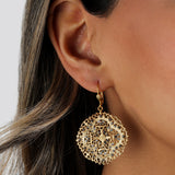 La Vie Parisienne-Round Clover Filigree Hooks-Earrings-Blue Ruby Jewellery-Vancouver Canada