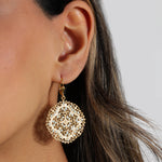 La Vie Parisienne-Round Clover Filigree Hooks-Earrings-Blue Ruby Jewellery-Vancouver Canada