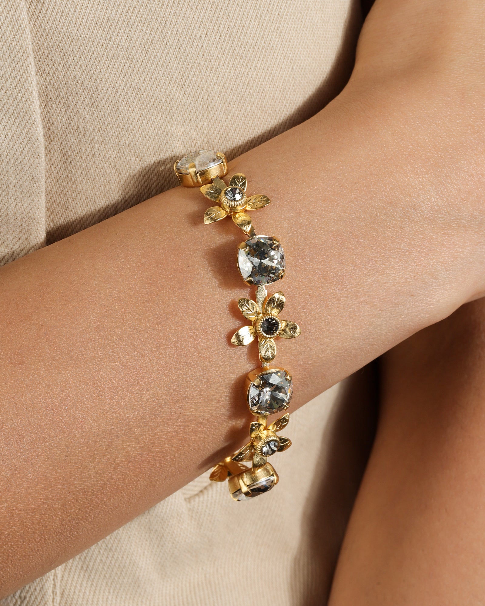 La Vie Parisienne-Lotus Flower Crystal Bracelet-Bracelets-Blue Ruby Jewellery-Vancouver Canada