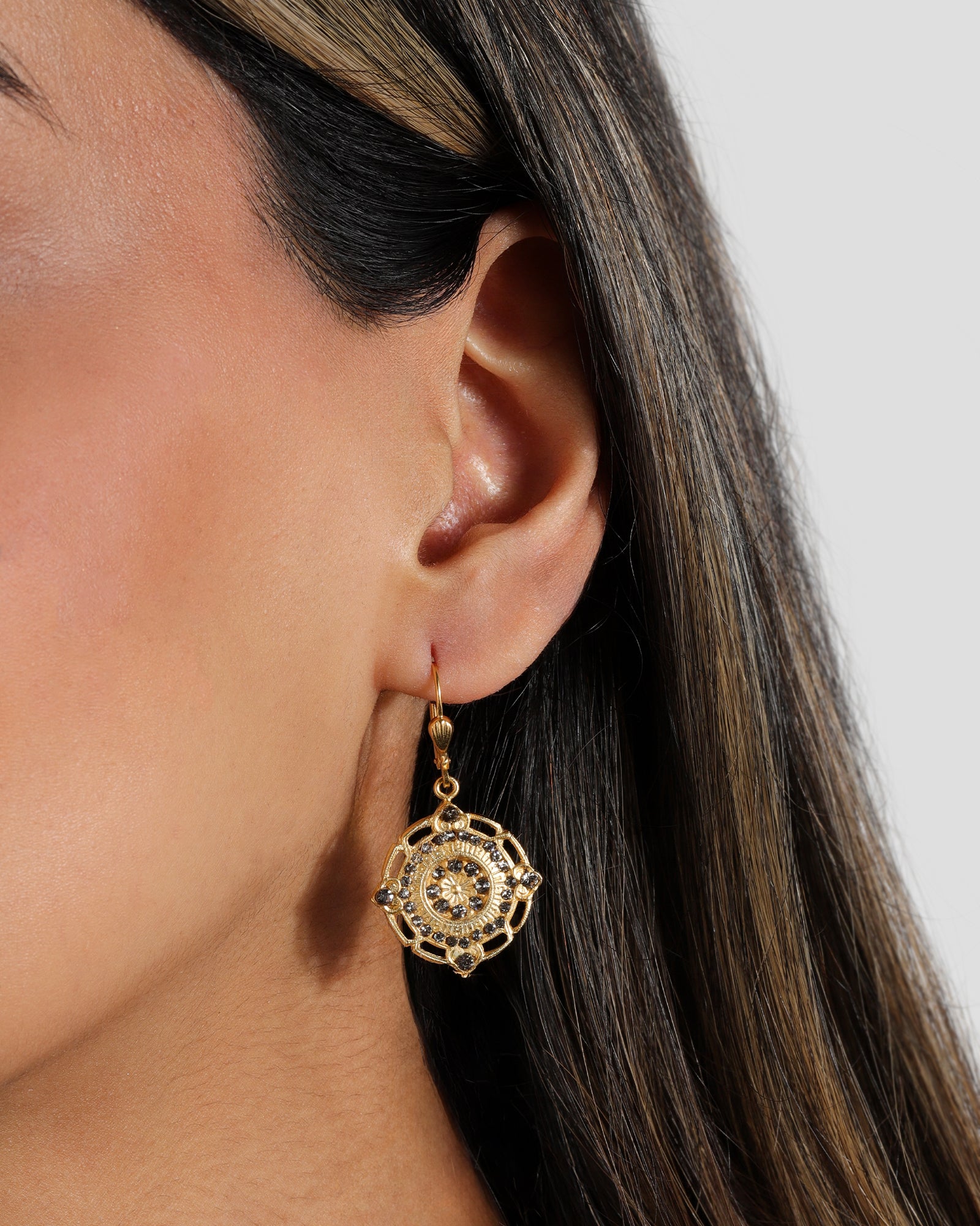 La Vie Parisienne-Flower Filigree Hooks-Earrings-Blue Ruby Jewellery-Vancouver Canada