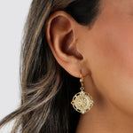 La Vie Parisienne-Flower Filigree Hooks-Earrings-Blue Ruby Jewellery-Vancouver Canada
