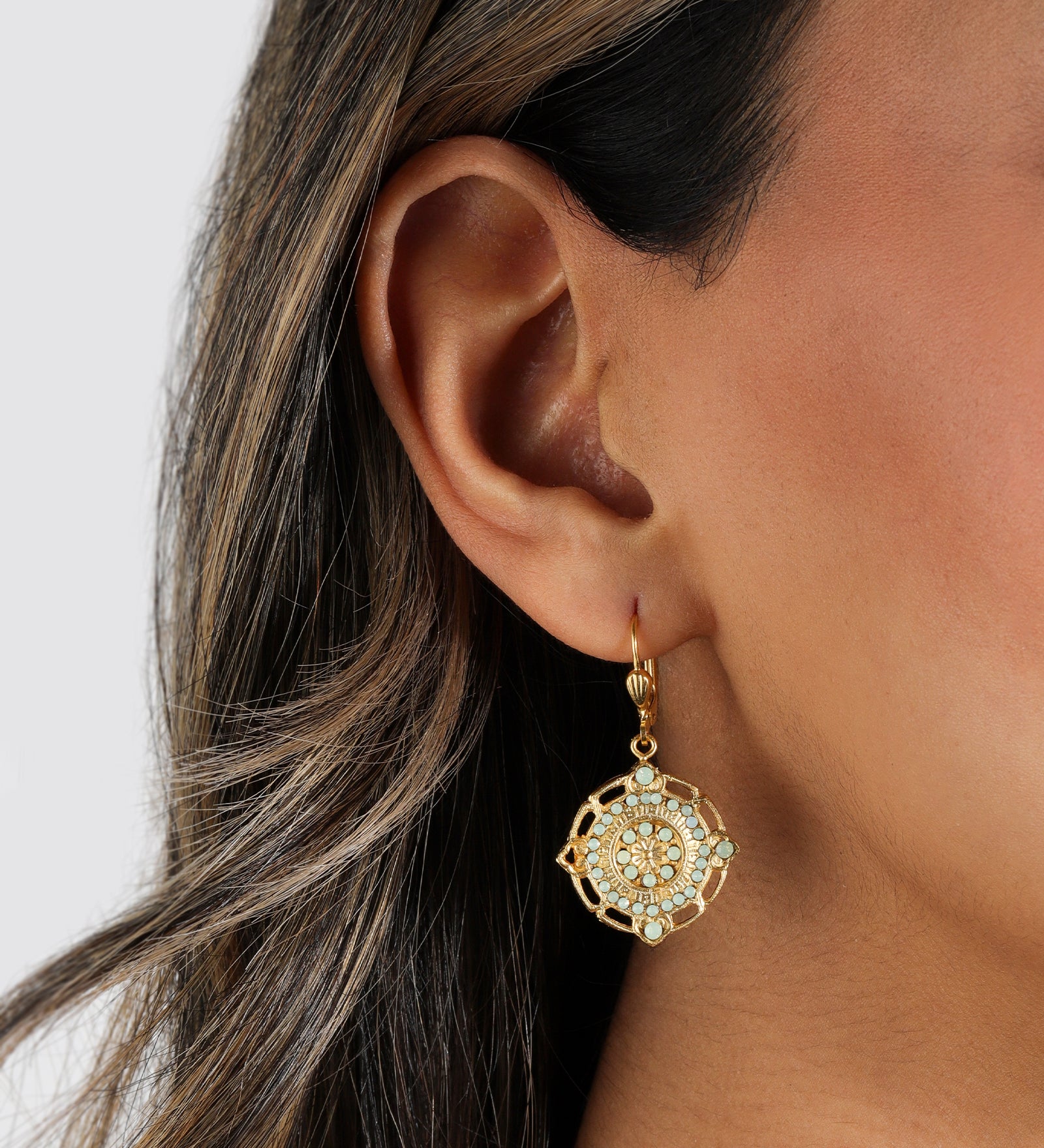 La Vie Parisienne-Flower Filigree Hooks-Earrings-Blue Ruby Jewellery-Vancouver Canada